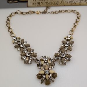 J. Crew Gold and Cream Crystal Necklace